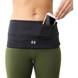 Limber Stretch Money Belt Unisex Black Travel Running Hiking Waist Pack Large